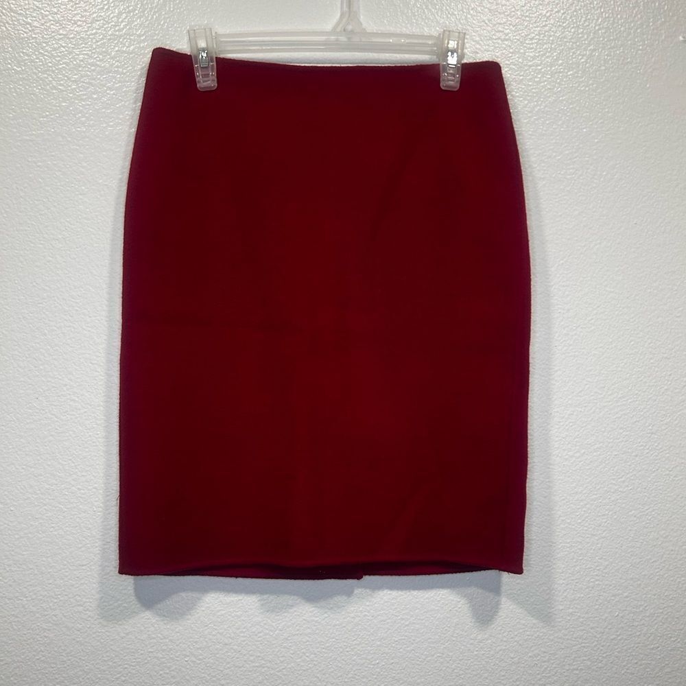 Talbots Classic Red Wool Pencil Skirt